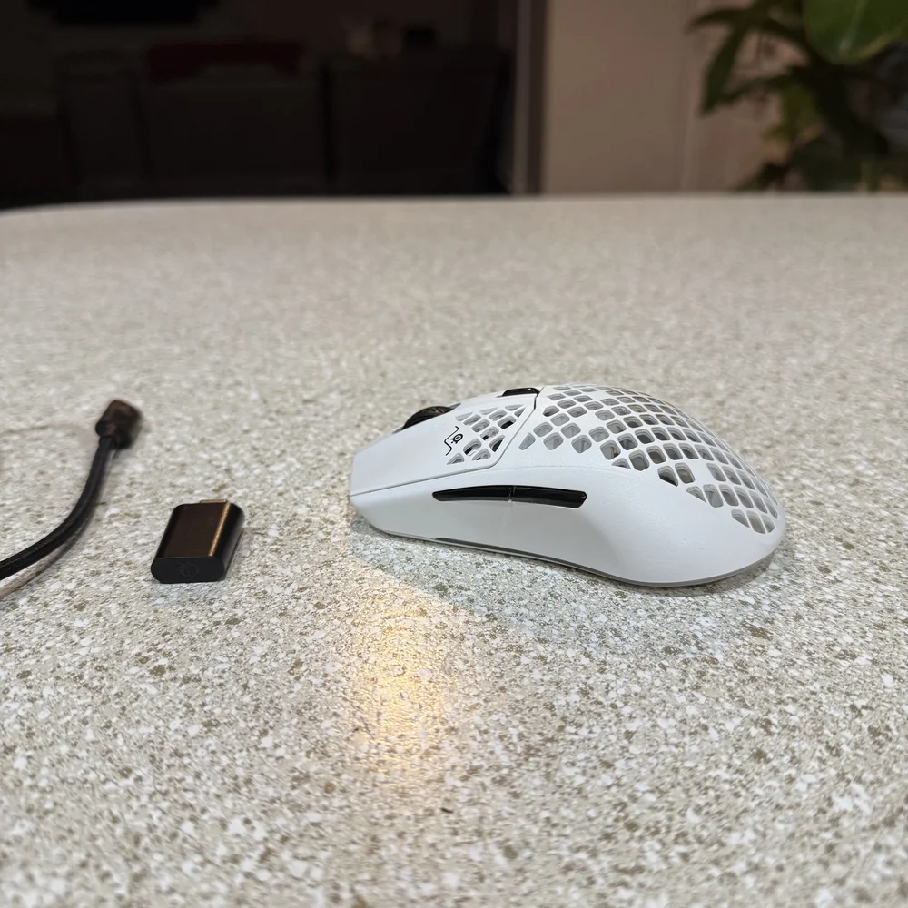 White Gaming Mouse with Cable
